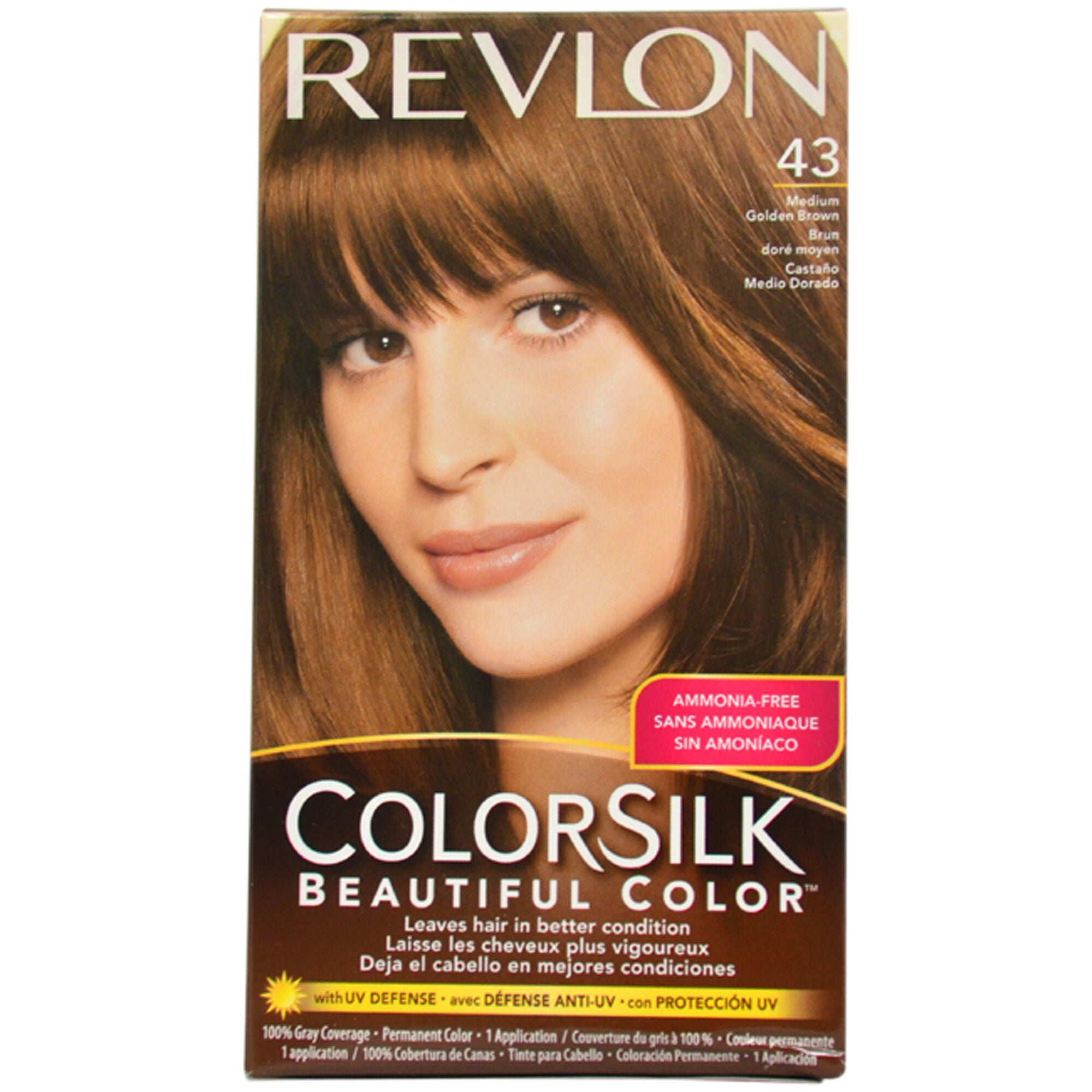 Colorsilk Beautiful Color - 43 Medium Golden Brown by Revlon for Unisex - 1 Application Hair Color, See Description, hi-res image number 0