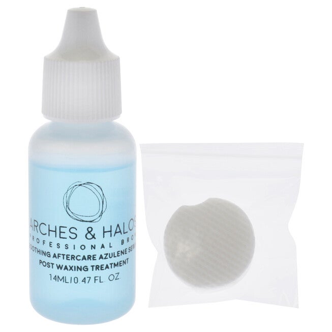 Eyebrow and Lip Waxing Kit by Arches and Halos for Women - 50 Pc 24 Wax Strips, 25 Cotton Pads, 0.47oz Azulene Oil, See Description, alternate image number 1