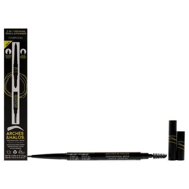 2-in-1 Defining Eyebrow Pencil and Powder - Charcoal by Arches and Halos for Women - 0.017 oz Makeup, See Description, hi-res image number 0