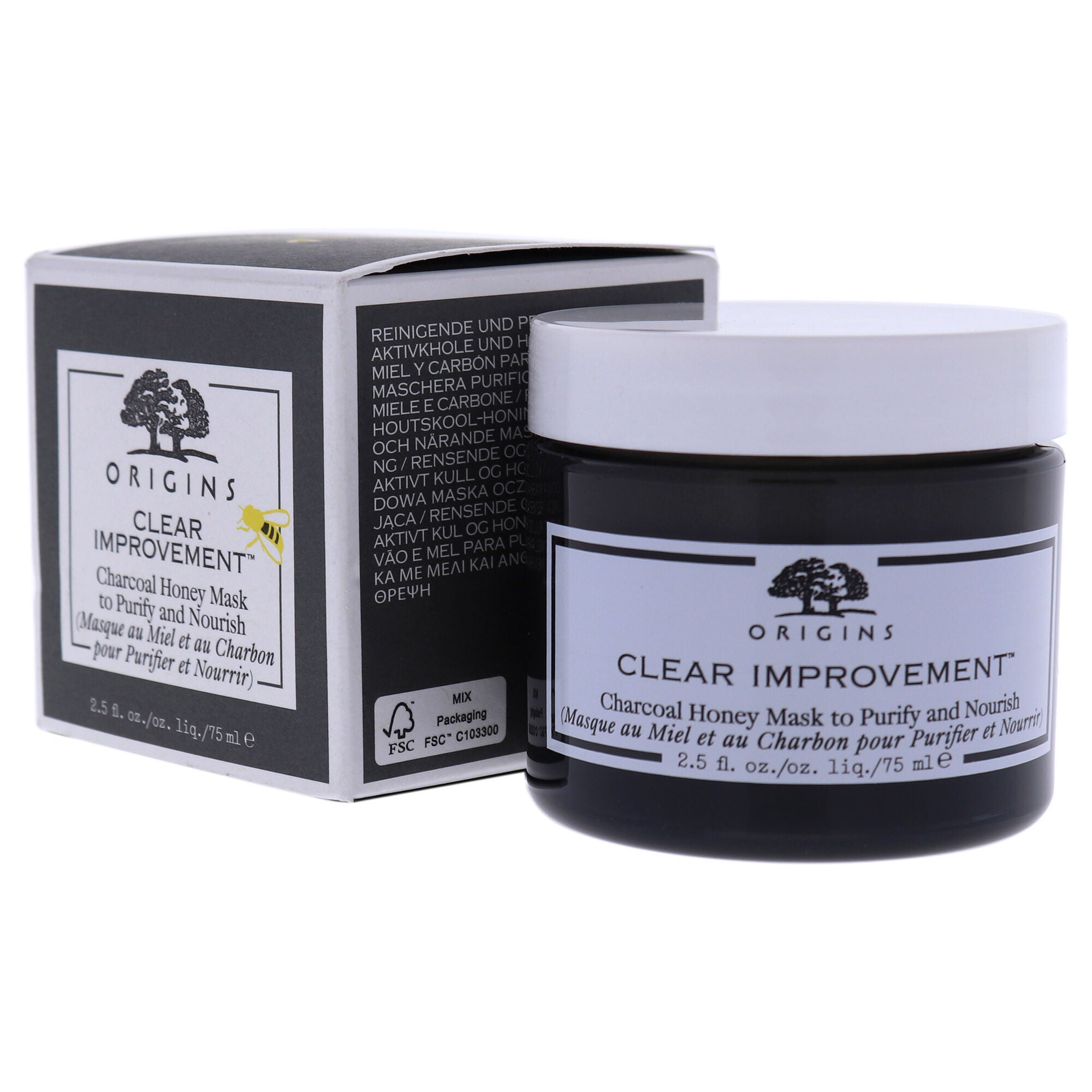 Clear Improvement Charcoal Honey Mask to Purify and Nourish by Origins for Unisex - 2.5 oz Mask, , alternate image number 8