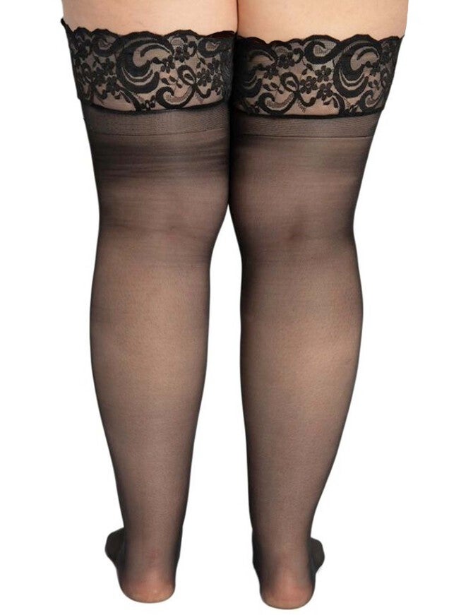 Lace Top Sheer Thigh High, , alternate image number 2