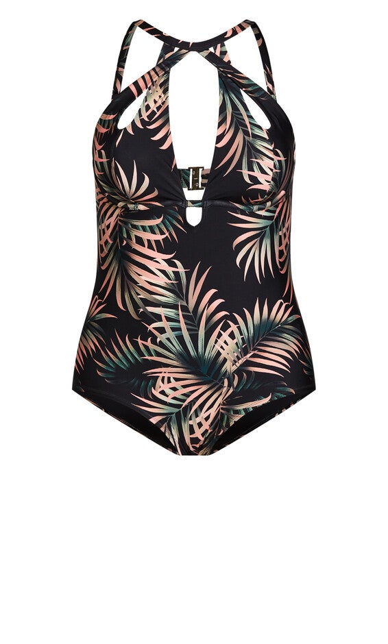 Cancun Underwire Print 1 Piece - black, , alternate image number null