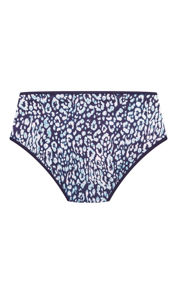 Microfiber Print Hi Cut Brief - navy, , alternate image number 3
