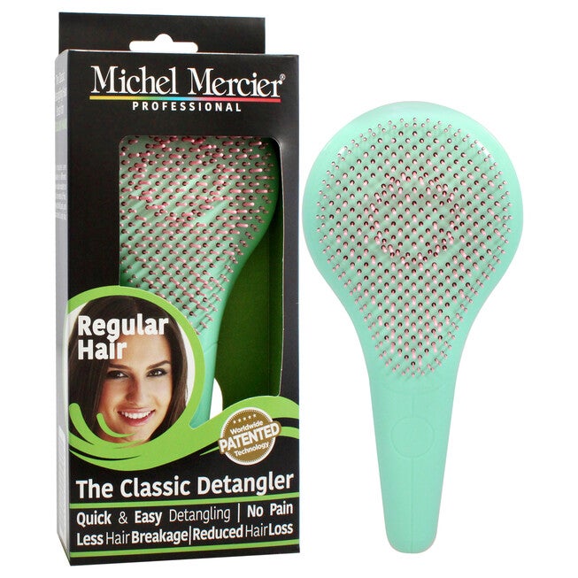 The Classic Detangler Regular Hair - Pink-Green by Michel Mercier for Unisex - 1 Pc Hair Brush, , alternate image number 6