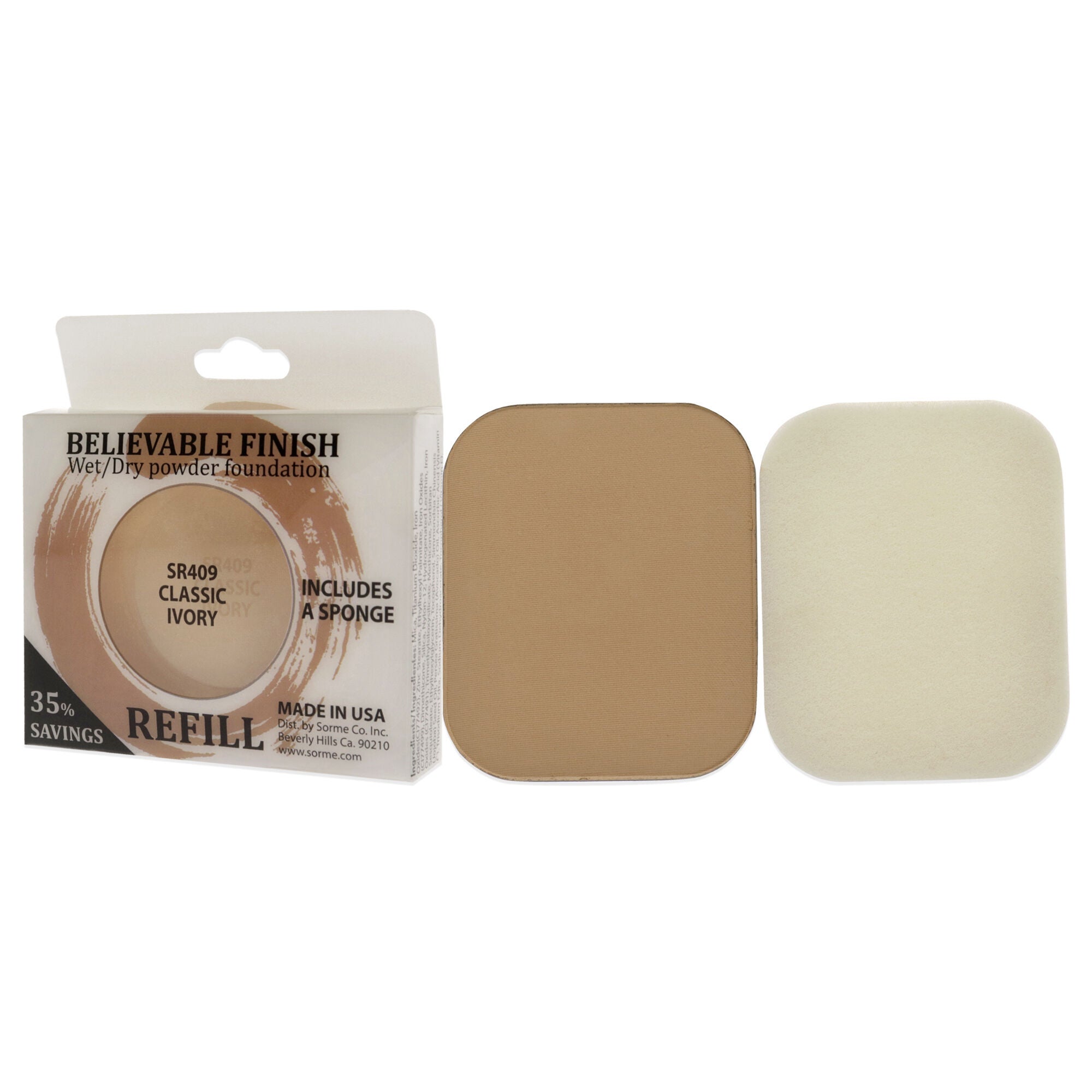 Believable Finish Powder Foundation - Classic Ivory by Sorme Cosmetics for Women - 0.23 oz Foundation (Refill), See Description, alternate image number 3