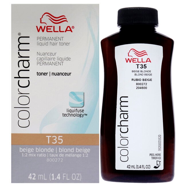 Color Charm Permanent Liquid Toner -T35 Beige Blonde by Wella for Women - 1.4 oz Toner, See Description, hi-res image number 0