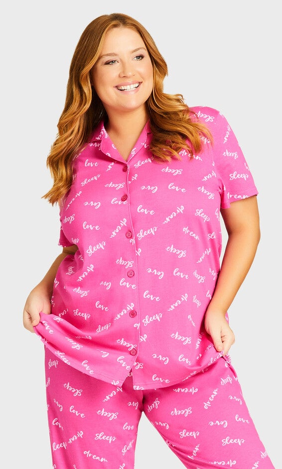 Button Sleep Top - pink sleep, Red, hi-res image number 0