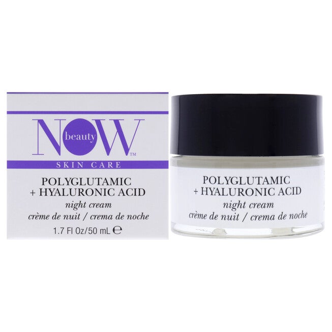 Polyglutamic Plus Hyaluronic Acid Night Cream by NOW Beauty for Unisex - 1.7 oz Cream, See Description, hi-res image number 0
