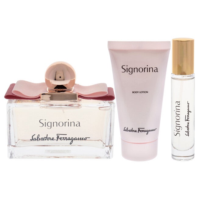 Signorina by Salvatore Ferragamo for Women - 3 Pc Gift Set 3.4oz EDP Spray, 1.7oz Body Lotion, 0.34oz EDP Spray, See Description, alternate image number 1