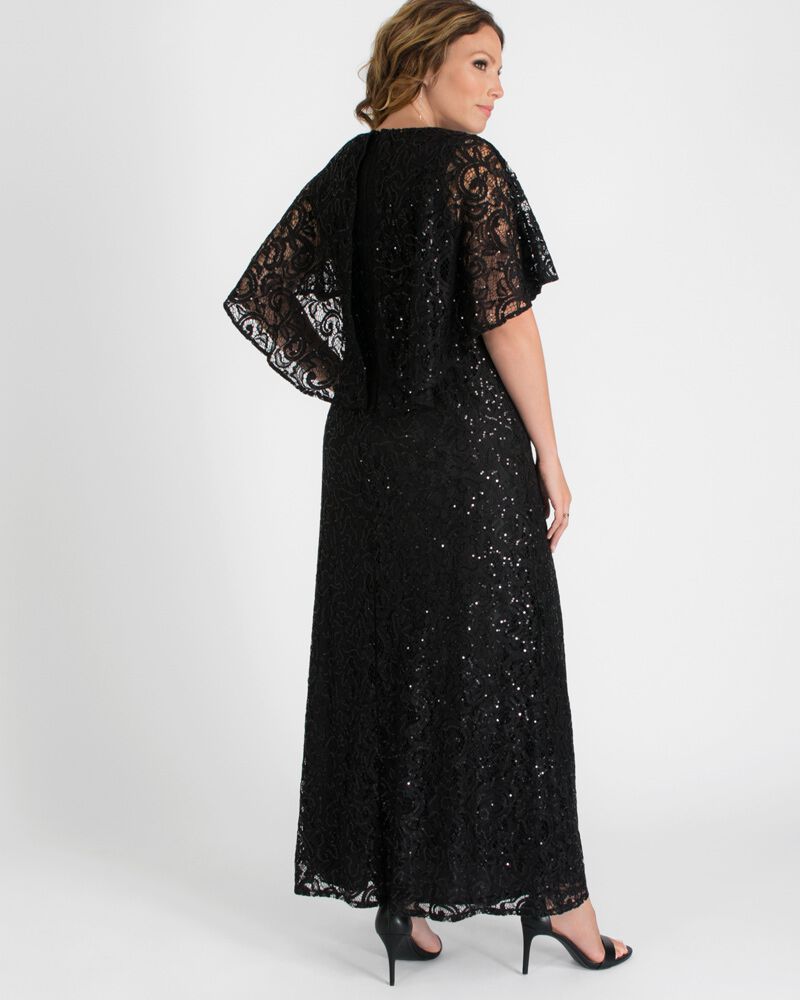 Celestial Cape Sleeve Gown, , alternate image number 5