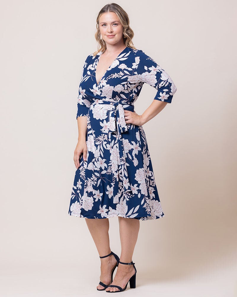 Signature Print Wrap Dress, Lily  Peony Print, alternate image number 1