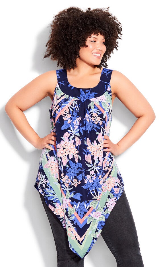Nicole Scarf Tunic - navy, Blue, hi-res image number 0