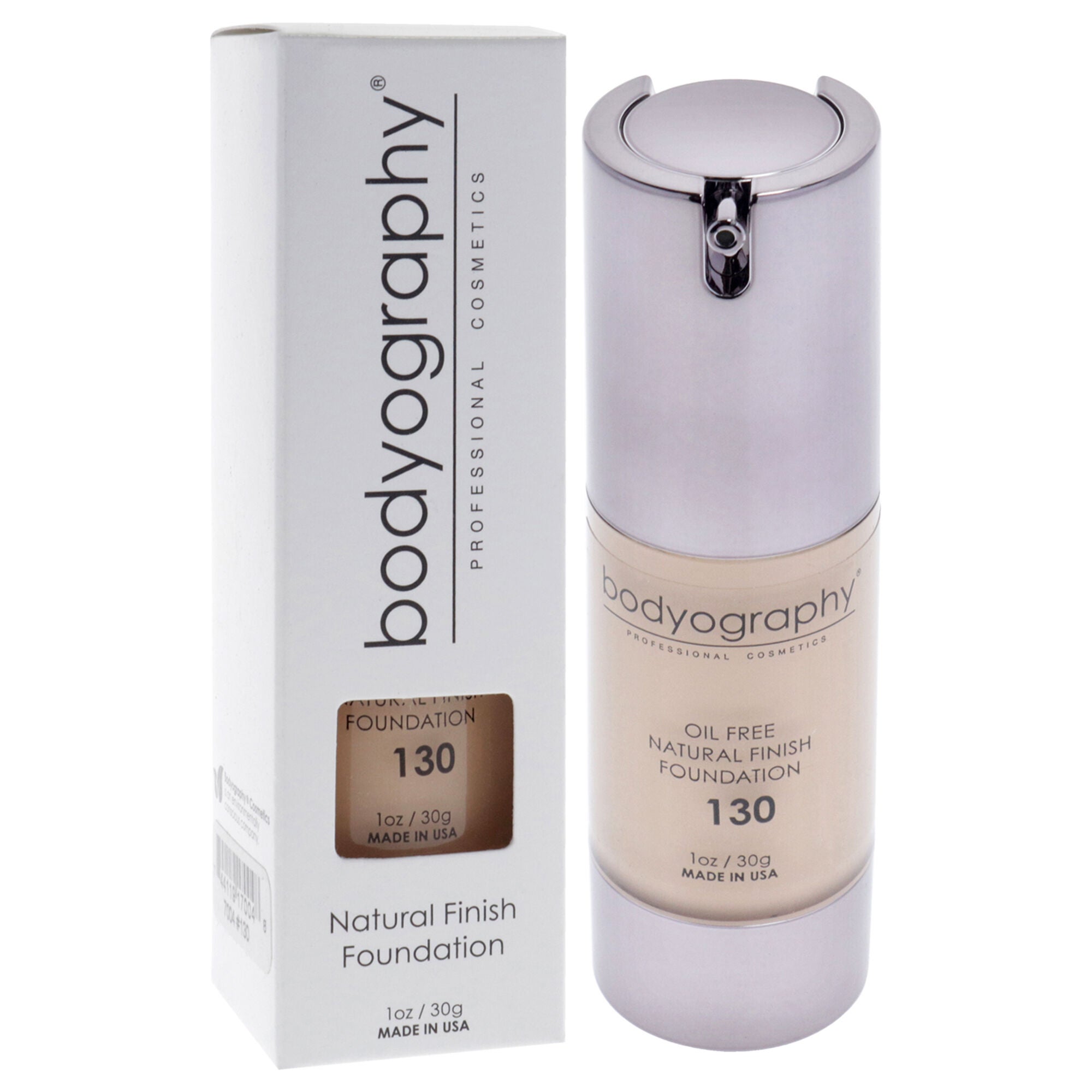 Natural Finish Foundation - 130 Light Medium Neutral by Bodyography for Women - 1 oz Foundation, See Description, alternate image number 1