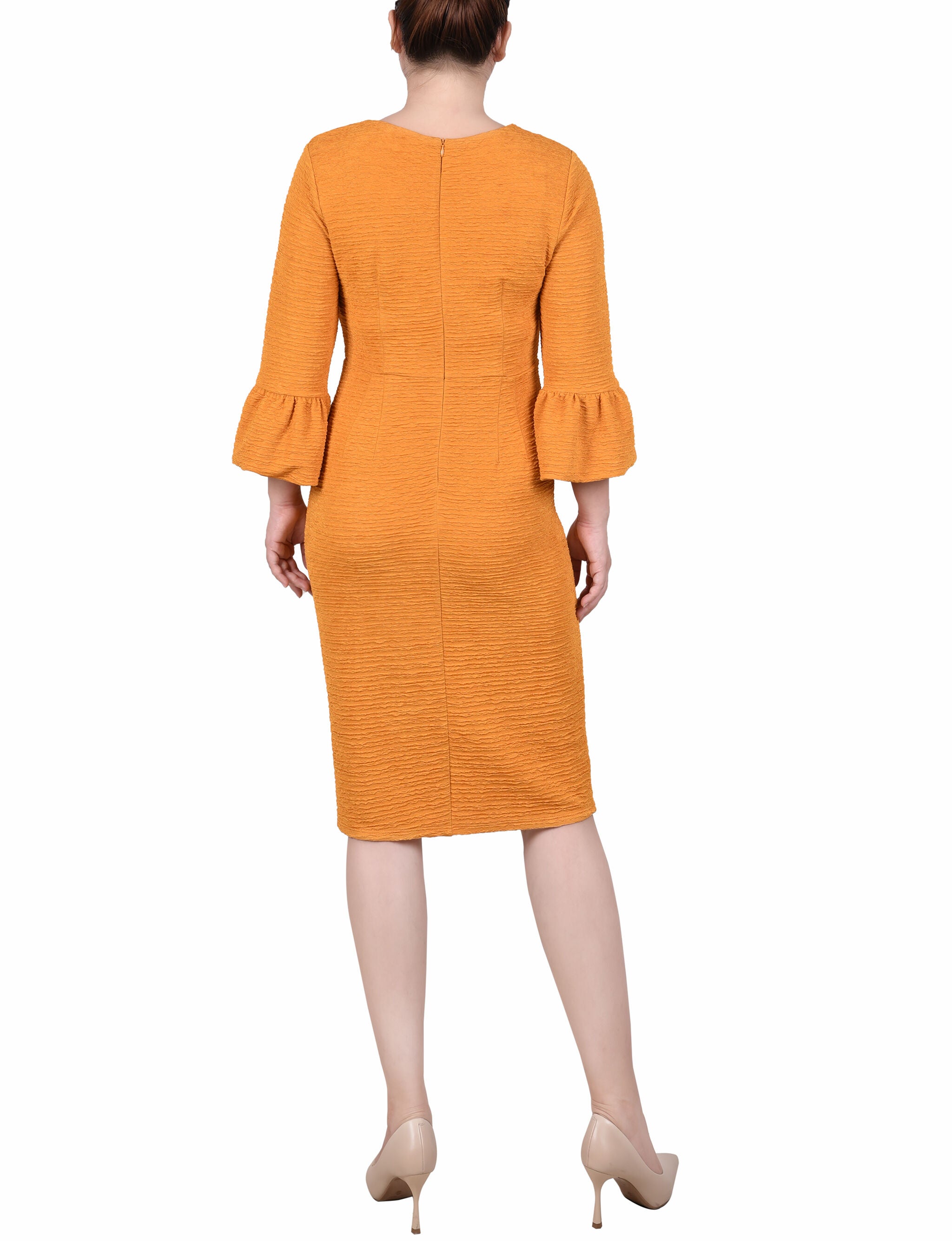 Long Sleeve Plisse Mesh Dress, , alternate image number 3