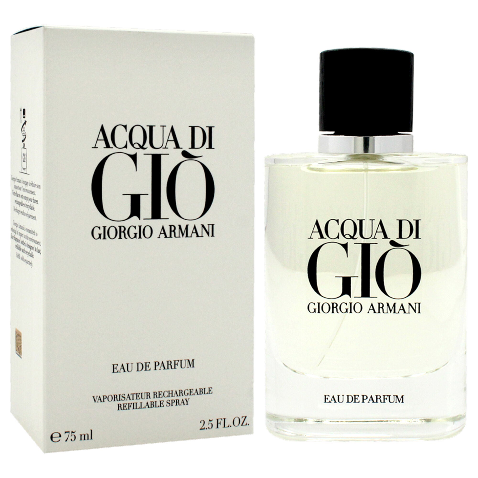 Acqua Di Gio by Giorgio Armani for Men - 2.5 oz EDP Spray (Refillable), See Description, alternate image number 1