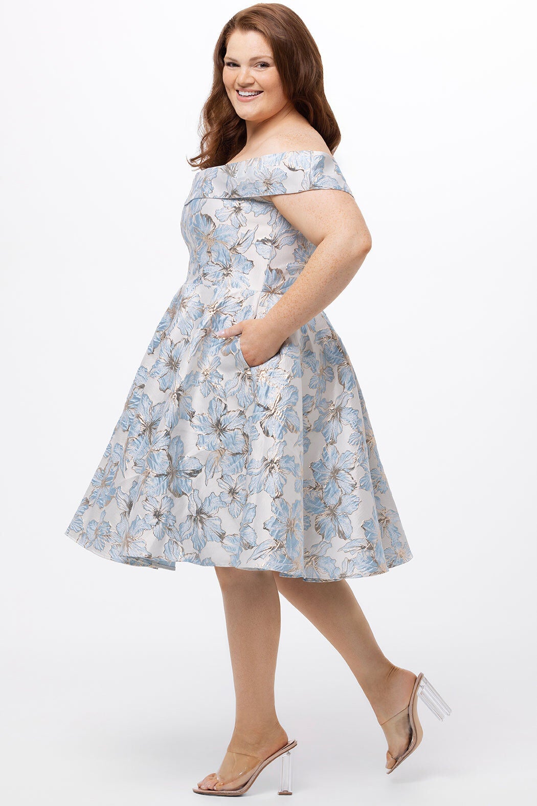 READY TO BLOOM PARTY DRESS, Light Blue Floral / Light Blue, alternate image number 2