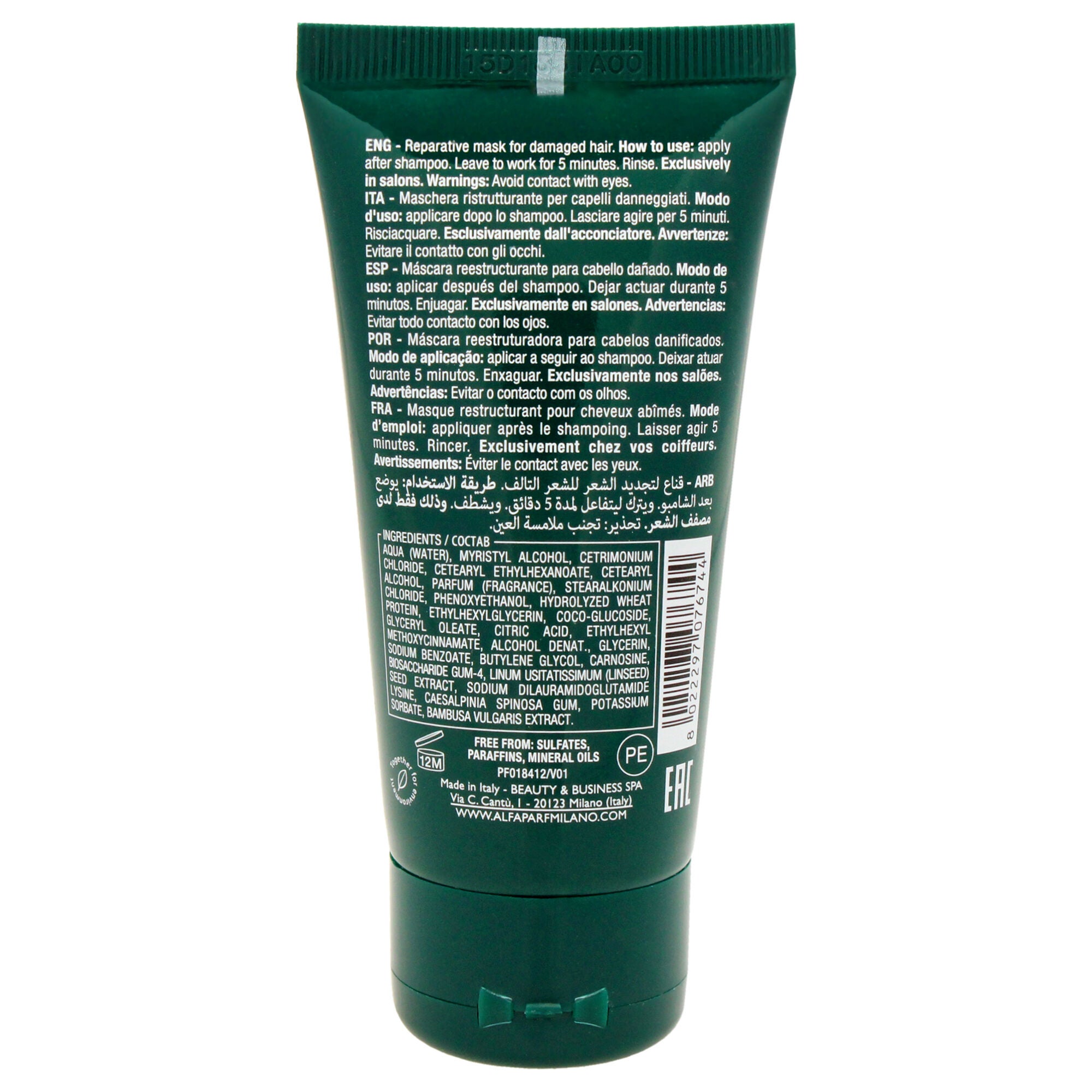 Semi Di Lino Reconstruction Reparative Mask by Alfaparf Milano for Unisex - 1.72 oz Masque, See Description, alternate image number 2