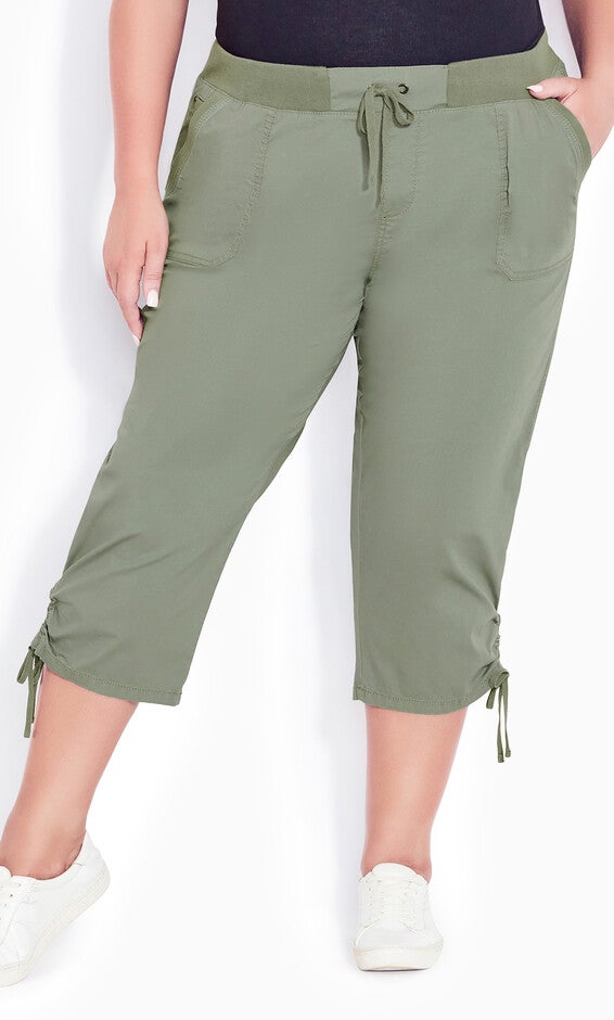 Cotton Cinch Capri - khaki, , alternate image number 1