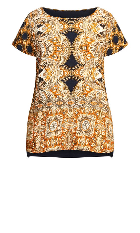 Mixed Media Border Top - gold, Orange, hi-res image number 0