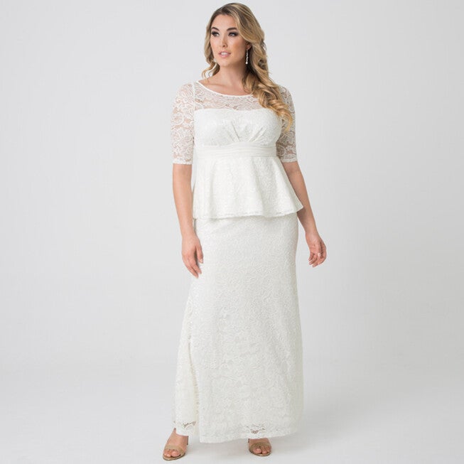 Poised Peplum Wedding Gown, , alternate image number null