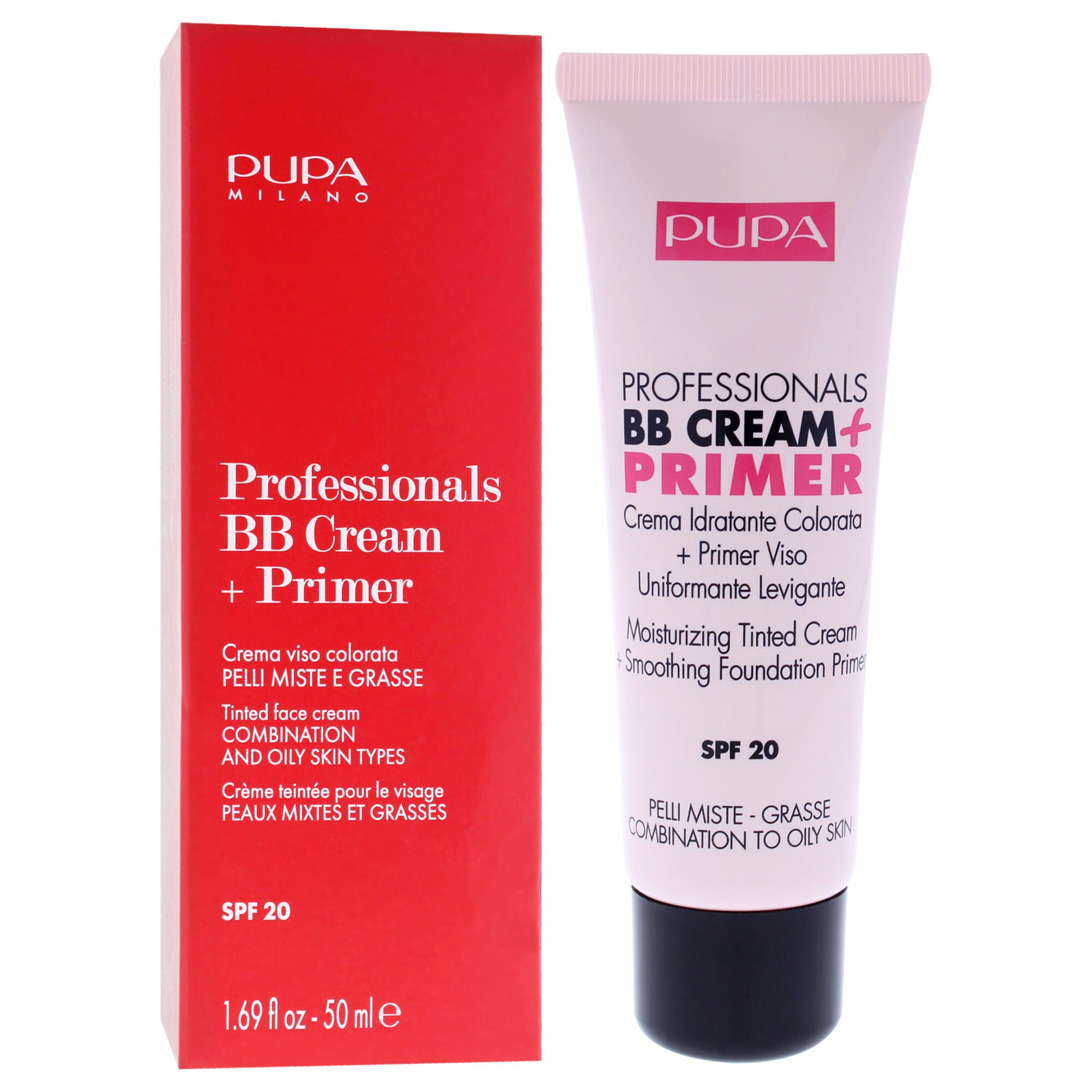 Professionals BB Cream Plus Primer SPF 20 - 001 Nude - Combination To Oily Skin by Pupa Milano for Women - 1.69 oz Primer, See Description, alternate image number 1