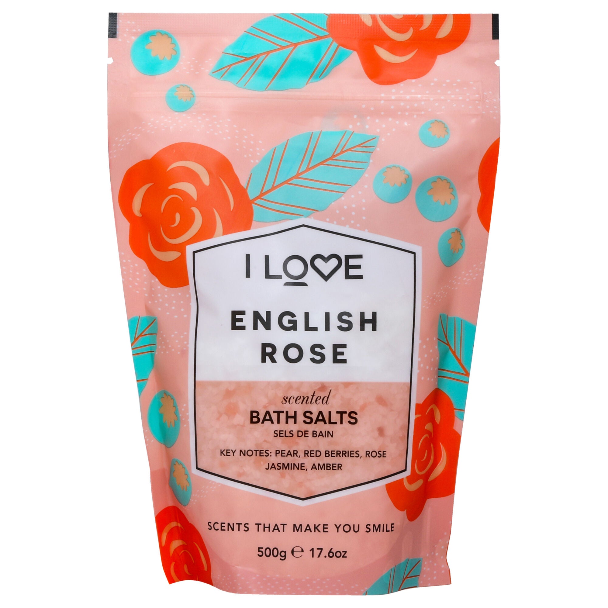 Scented Bath Salts - English Rose by I Love Cosmetics for Women - 17.6 oz Bath Salt, See Description, hi-res image number 0