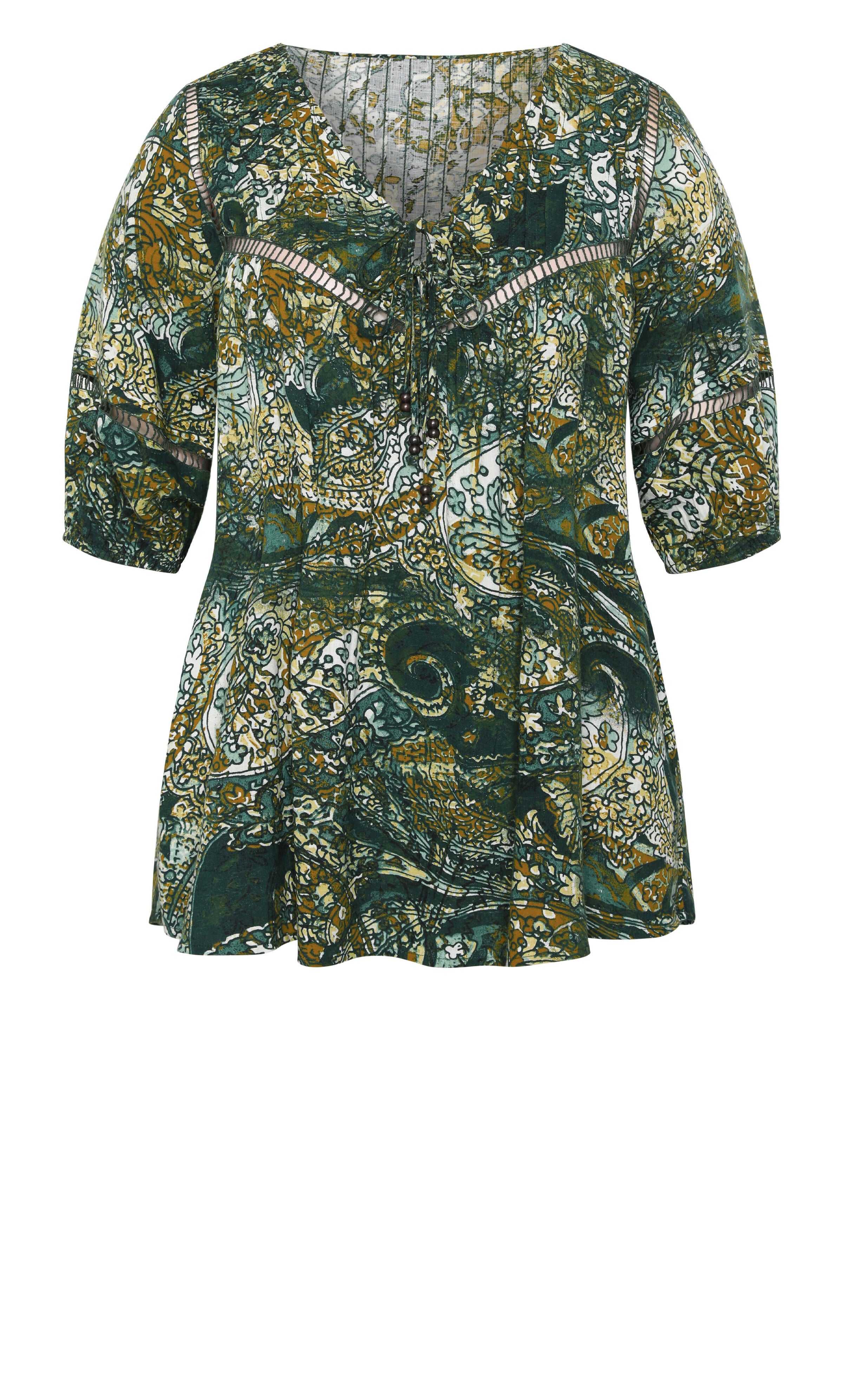 Carmel Pintuck Print Tunic - Moss, , alternate image number 4