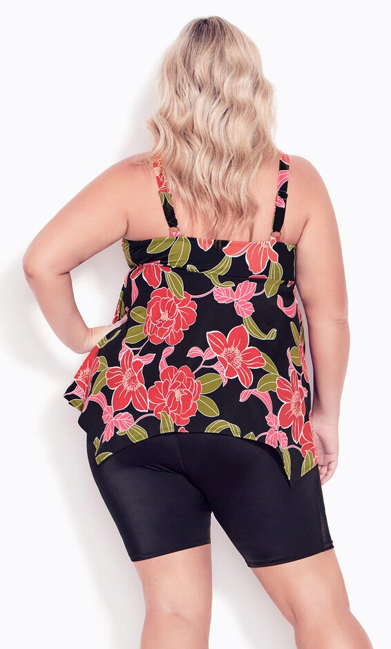 Print Hanky Tankini Top - black, , alternate image number 2