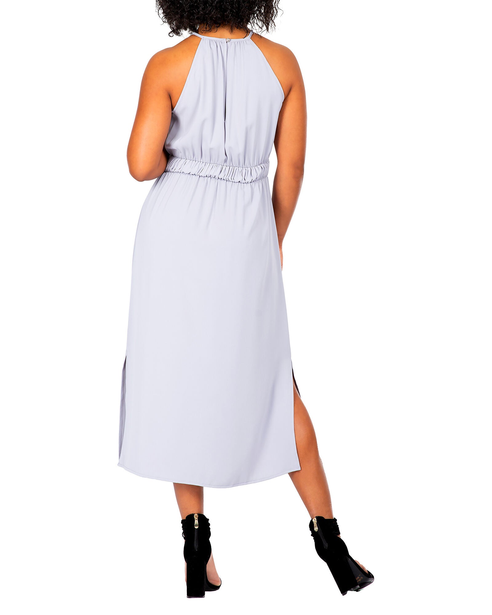 Cadence Women&#39;s Plus Size Halter Neck Elegant Flowy Maxi Dress, , alternate image number 6