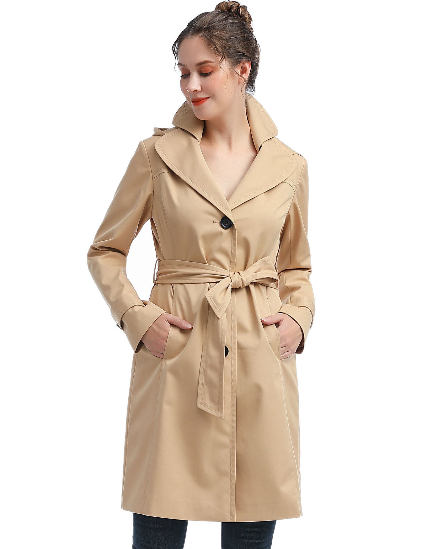Eva Waterproof Hooded Trench Coat, , alternate image number 4