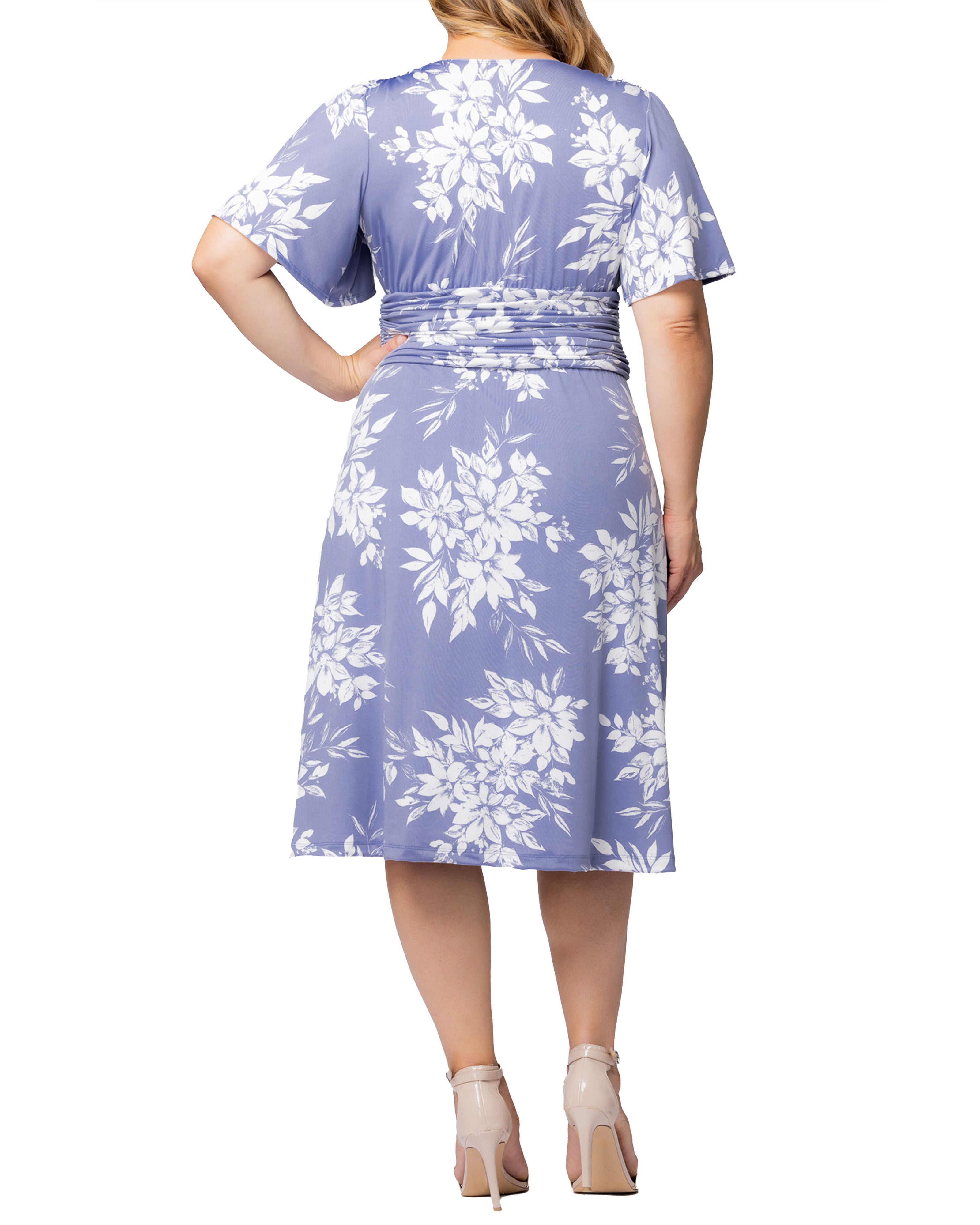 Jemma Ruched Tie Dress, MISTY LAVENDER FLORALS / Periwinkle, alternate image number 1