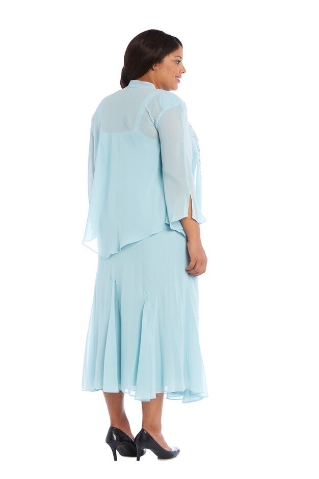 Beaded V-Neck Two-Piece Dress, , alternate image number null