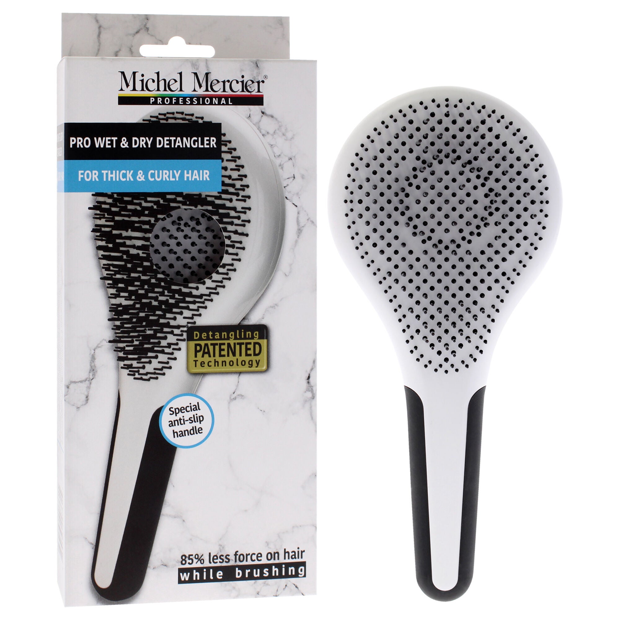 Pro Wet and Dry Detangler - Thick and Curly Hair by Michel Mercier for Unisex - 1 Pc Hair Brush, See Description, alternate image number 1