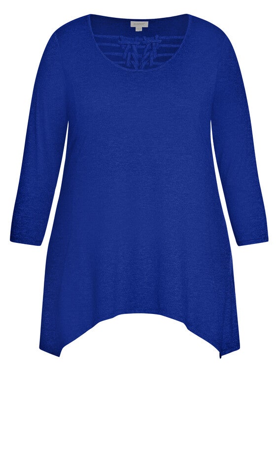 Caged 3/4 Sleeve Tunic - cobalt, , alternate image number 5