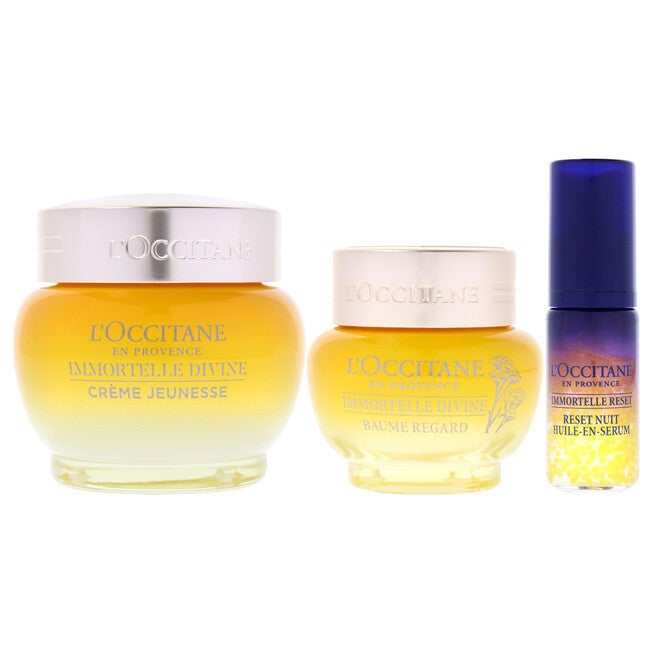 Immortelle Divine Set - Advance Youth Face Care by LOccitane for Unisex - 3 Pc 0.5oz Eye Balm, 1.7oz Cream, 0.16oz Oil-In-Serum, See Description, alternate image number 4