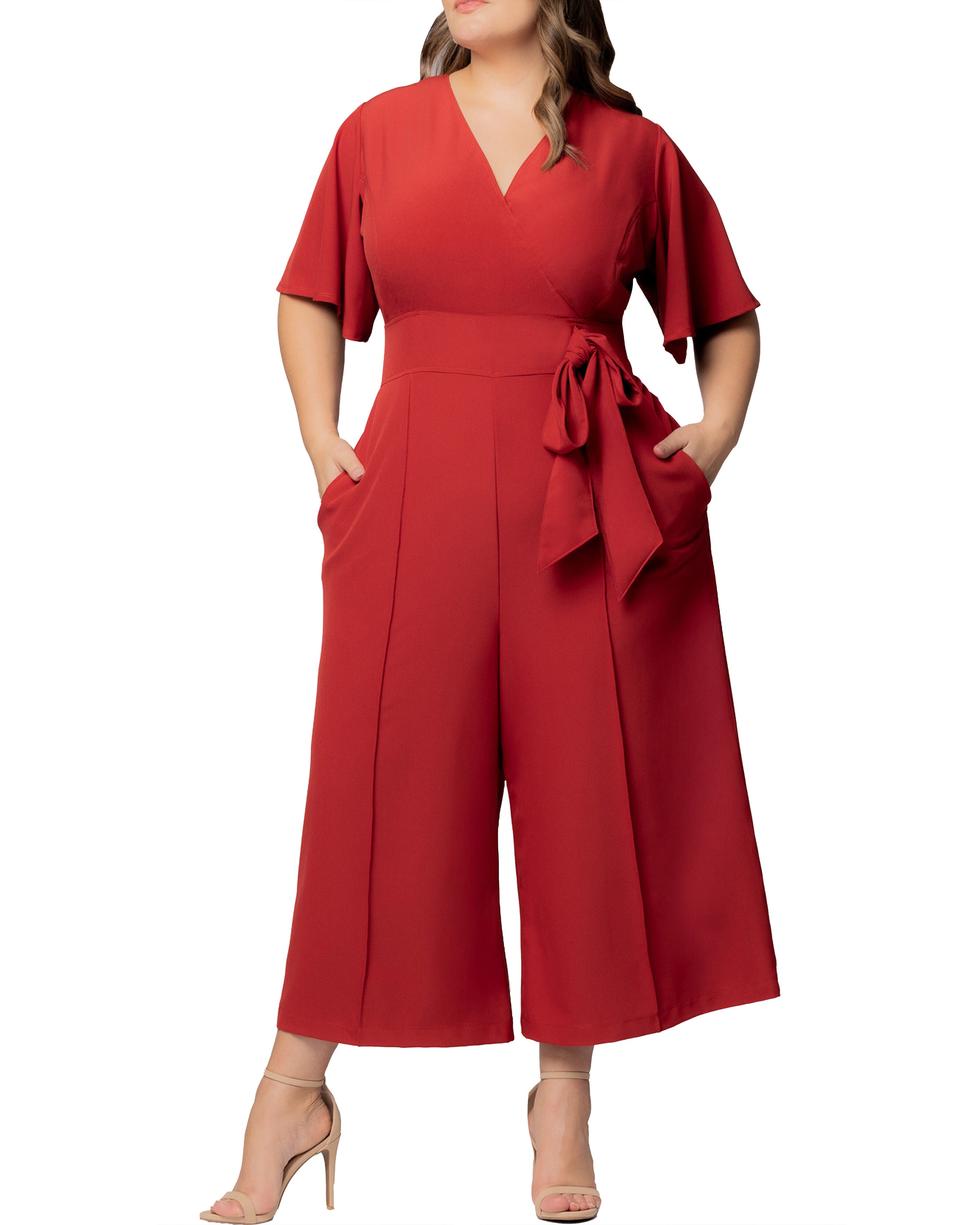 Evelyn Cropped Jumpsuit, PAPRIKA / Red, hi-res image number 0