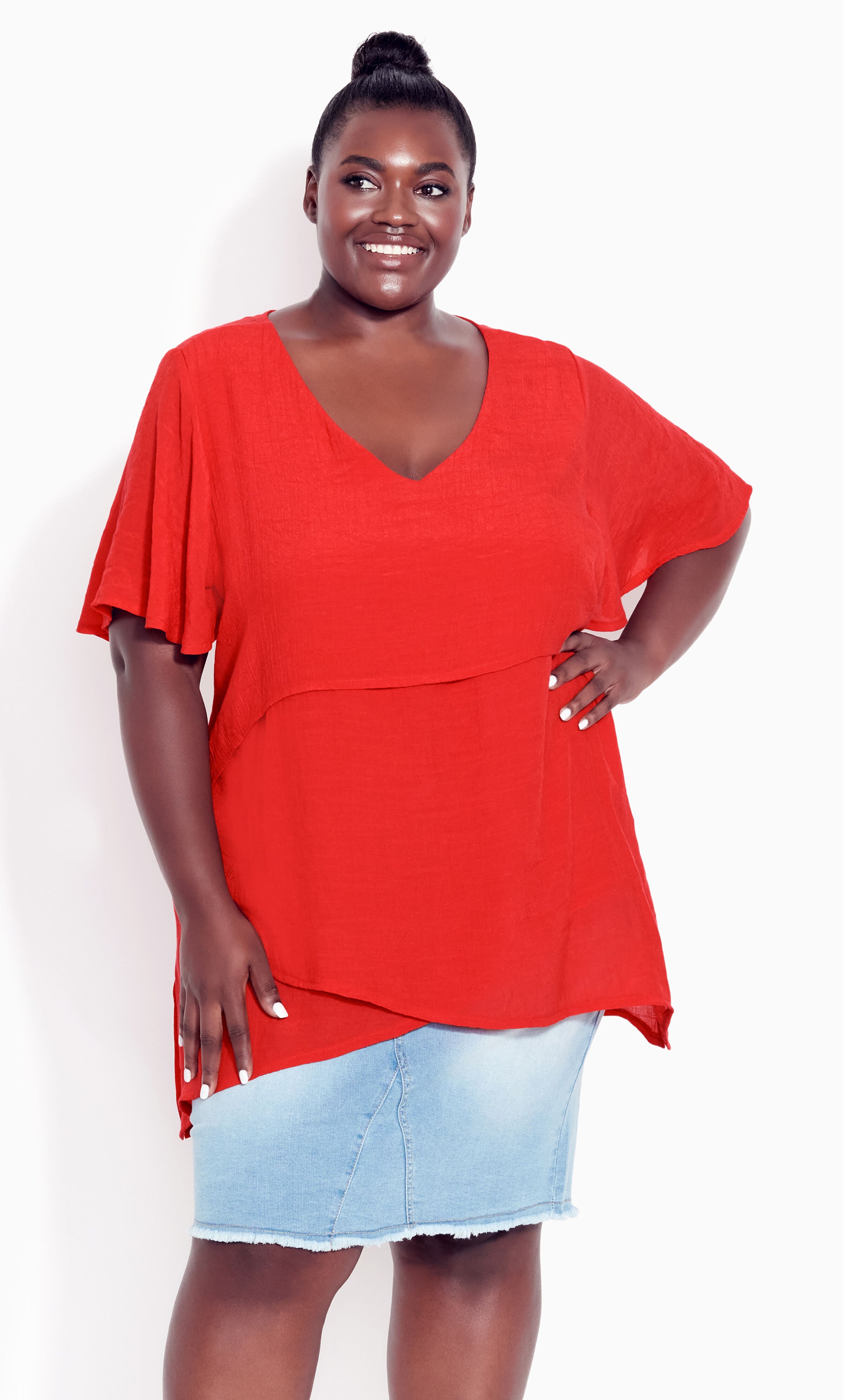 Mylah Layer Tunic - scarlet, Red, hi-res image number 0