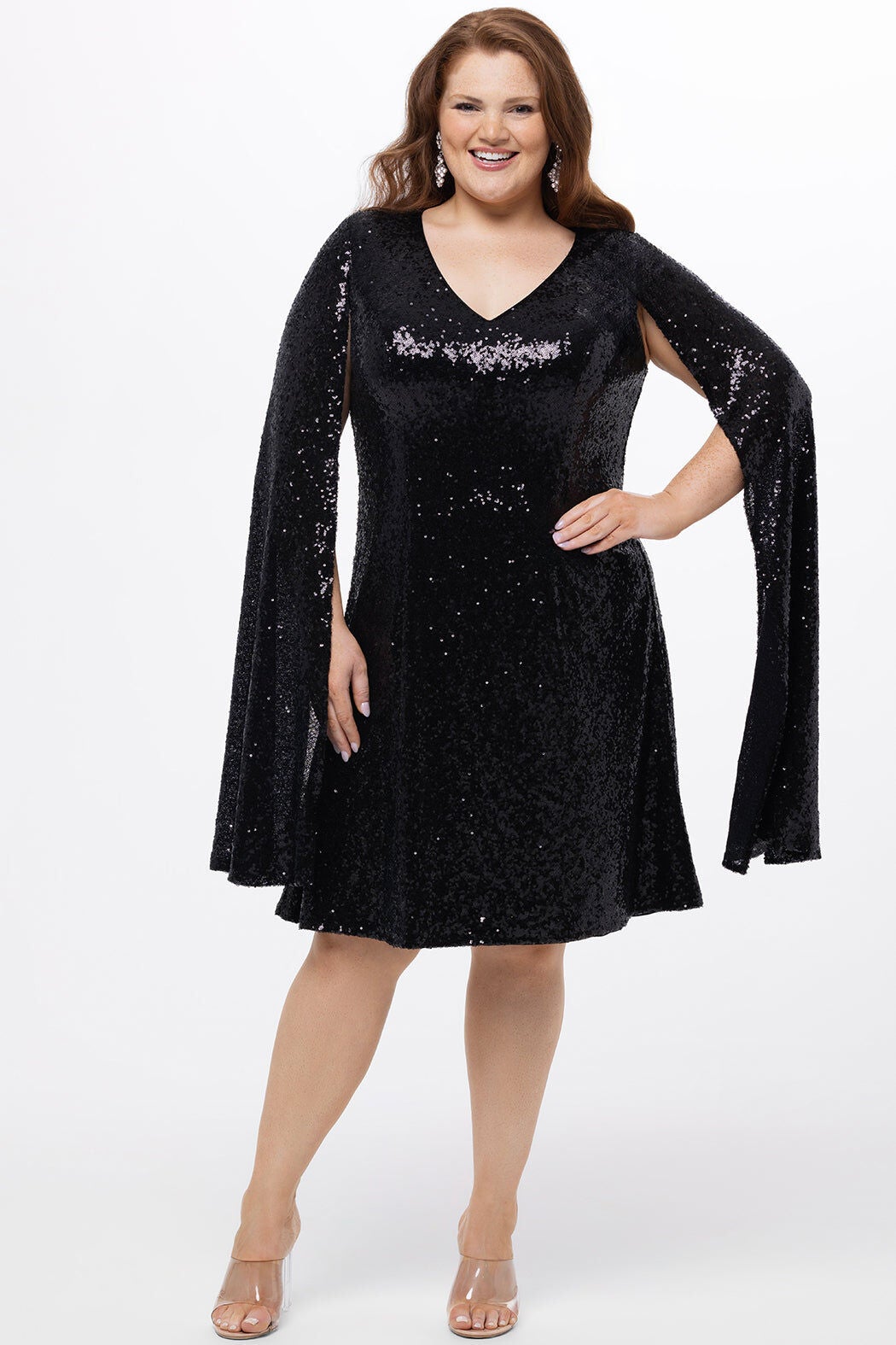 AFTER HOURS SEQUIN PARTY DRESS, Onyx / Black, hi-res image number 0