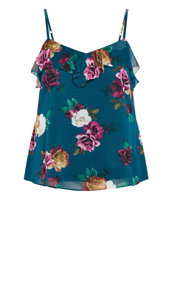 Nicole Print Cami - teal, , alternate image number 6