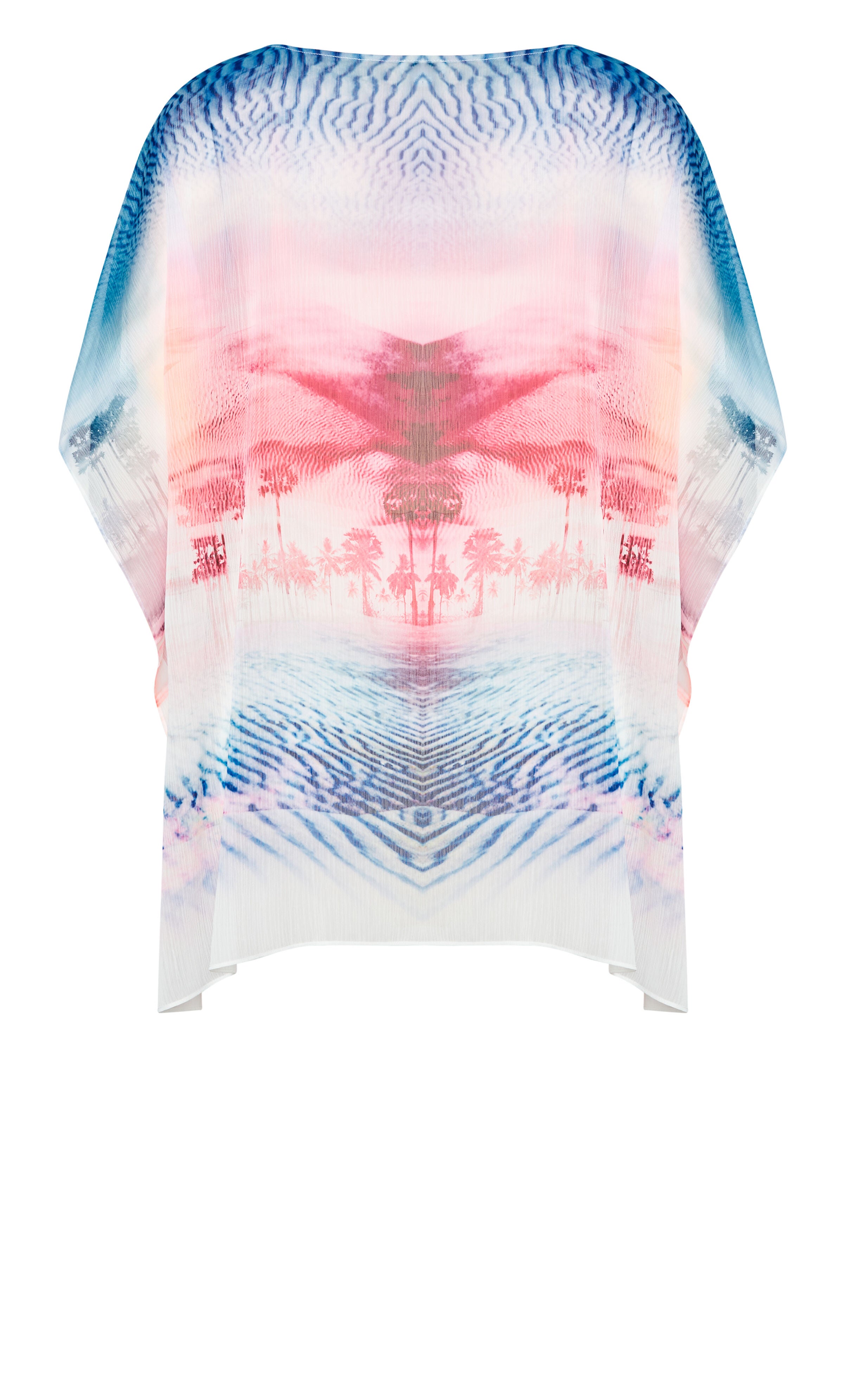 Watercolor Poncho - pink palm, , alternate image number 5