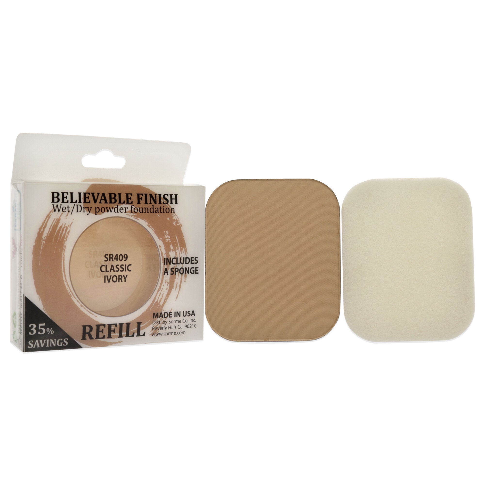 Believable Finish Powder Foundation - Classic Ivory by Sorme Cosmetics for Women - 0.23 oz Foundation (Refill), See Description, alternate image number 2