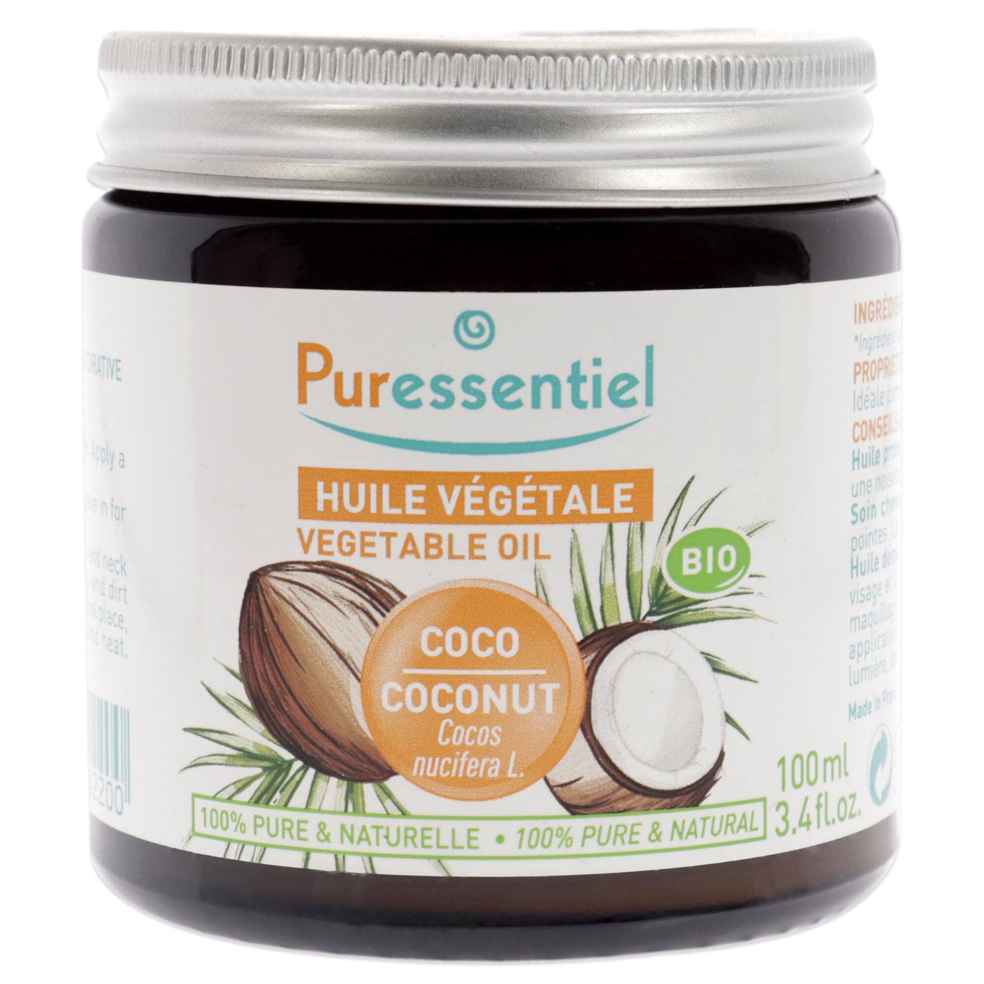 Organic Vegetable Oil - Coconut by Puressentiel for Unisex - 3.4 oz Oil, See Description, hi-res image number 0