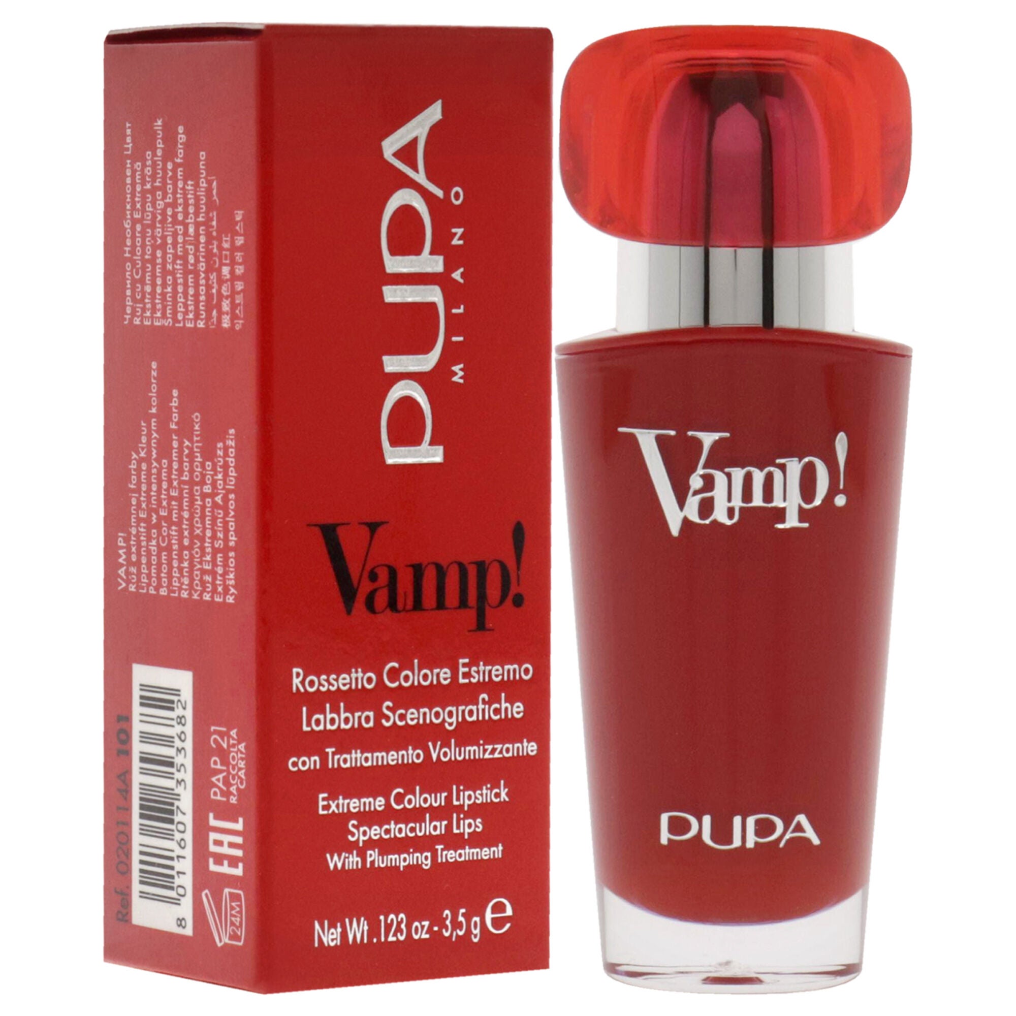 Vamp! Extreme Colour Lipstick with Plumping Treatment - 101 Warm Nude by Pupa Milano for Women - 0.123 oz Lipstick, , alternate image number 6