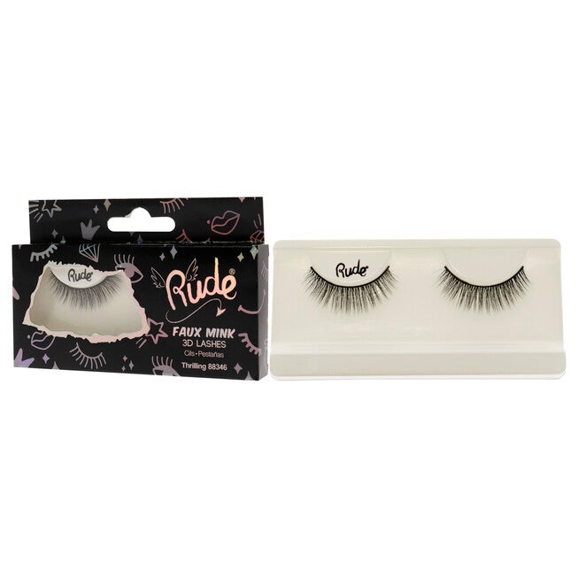 Essential Faux Mink 3D Lashes - Thrilling by Rude Cosmetics for Women - 1 Pc Pair, See Description, alternate image number 3