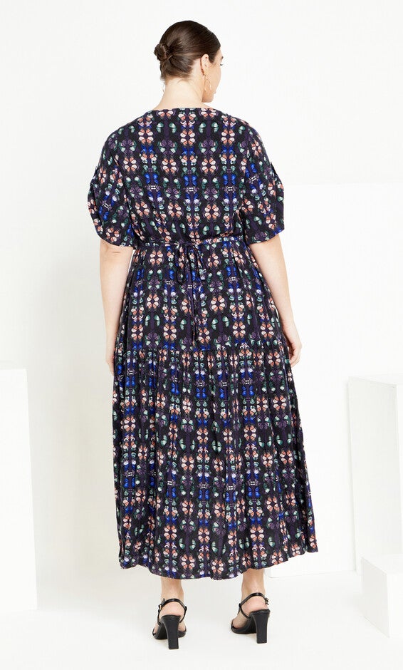Val Print Dress - navy butterfly, , alternate image number 2