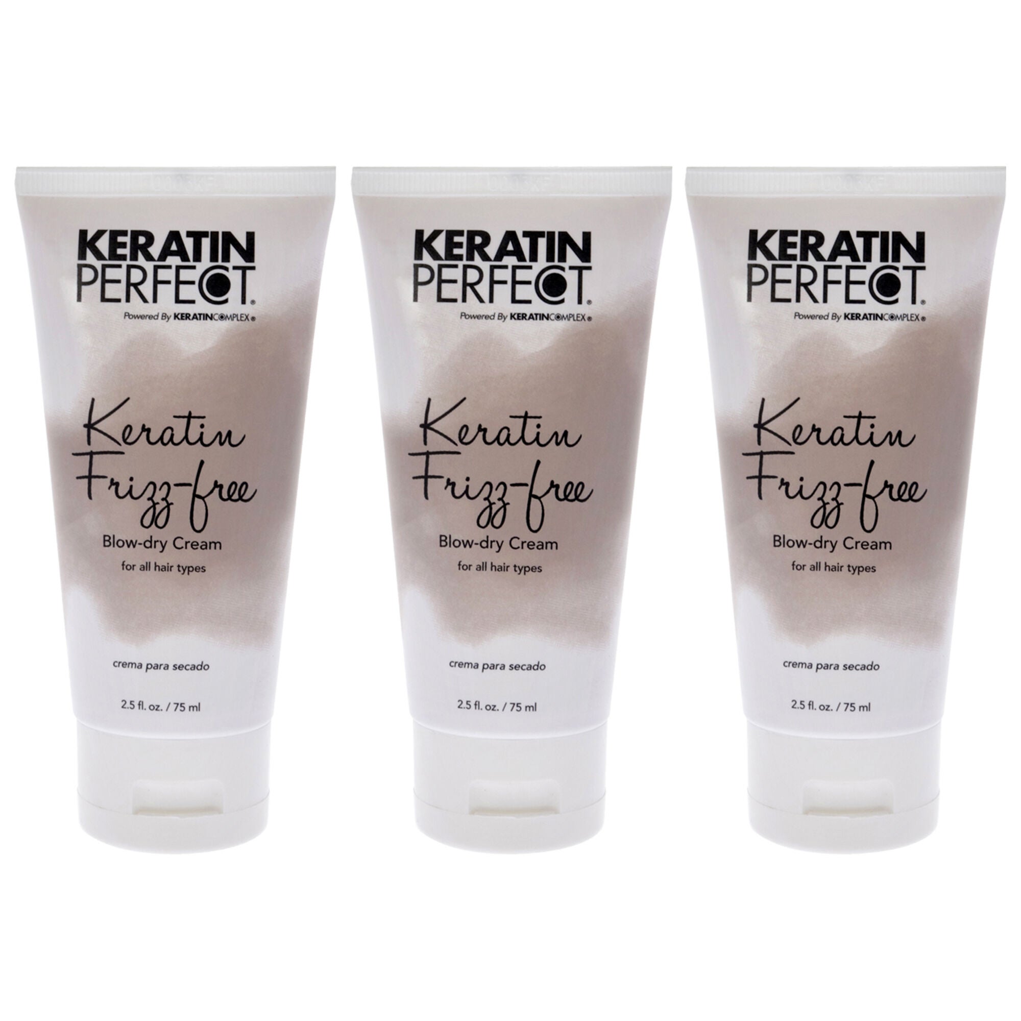 Keratin Frizz-Free Bow Dry Cream by Keratin Perfect for Unisex - 2.5 oz Cream - Pack of 3, See Description, hi-res image number 0
