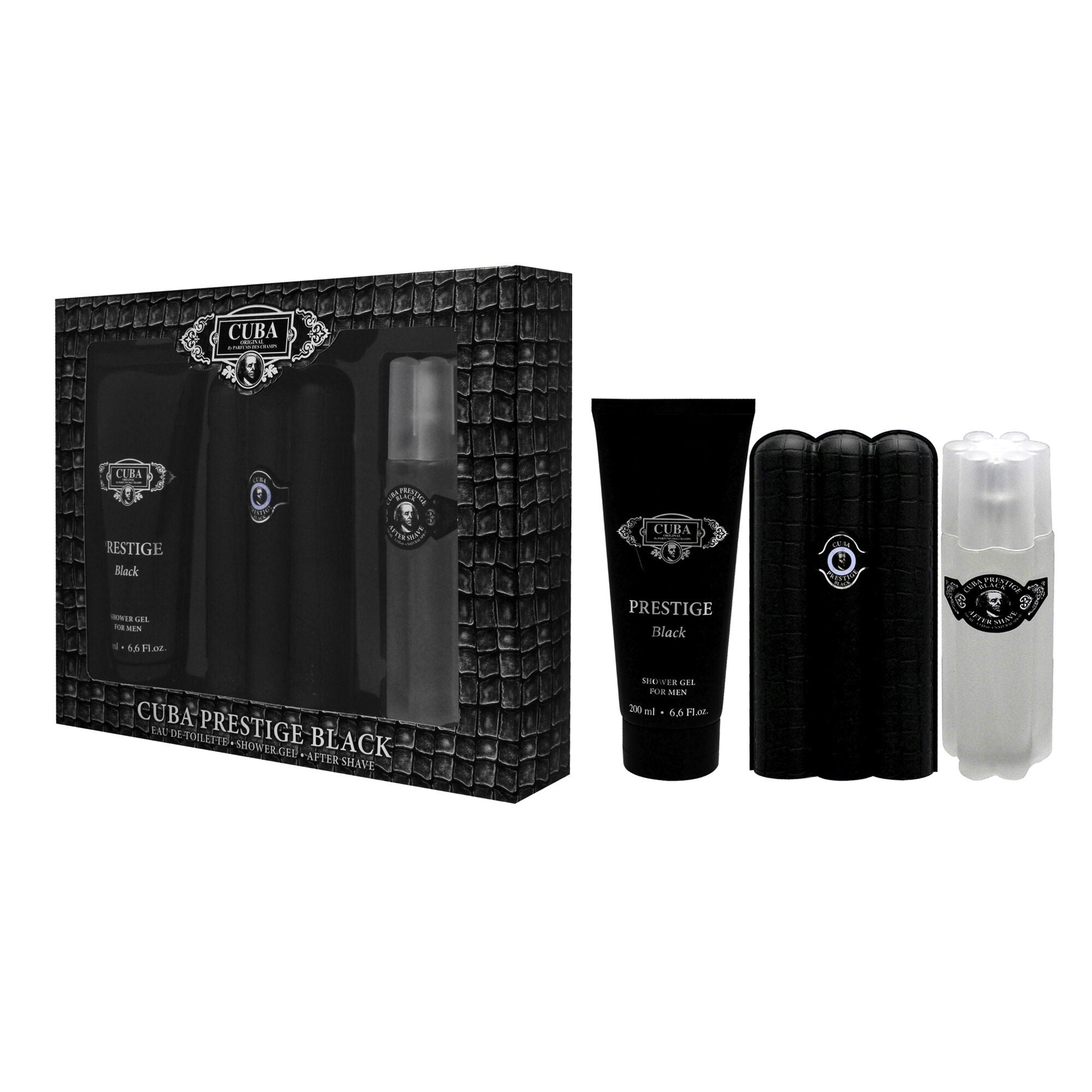 Cuba Prestige Black by Cuba for Men - 3 Pc Gift Set 3oz EDT Spray, 6.6oz Shower Gel, 3.3oz After Shave, See Description, alternate image number 3