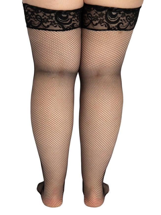 Fishnet Stay Up Stockings, Black, alternate image number 1