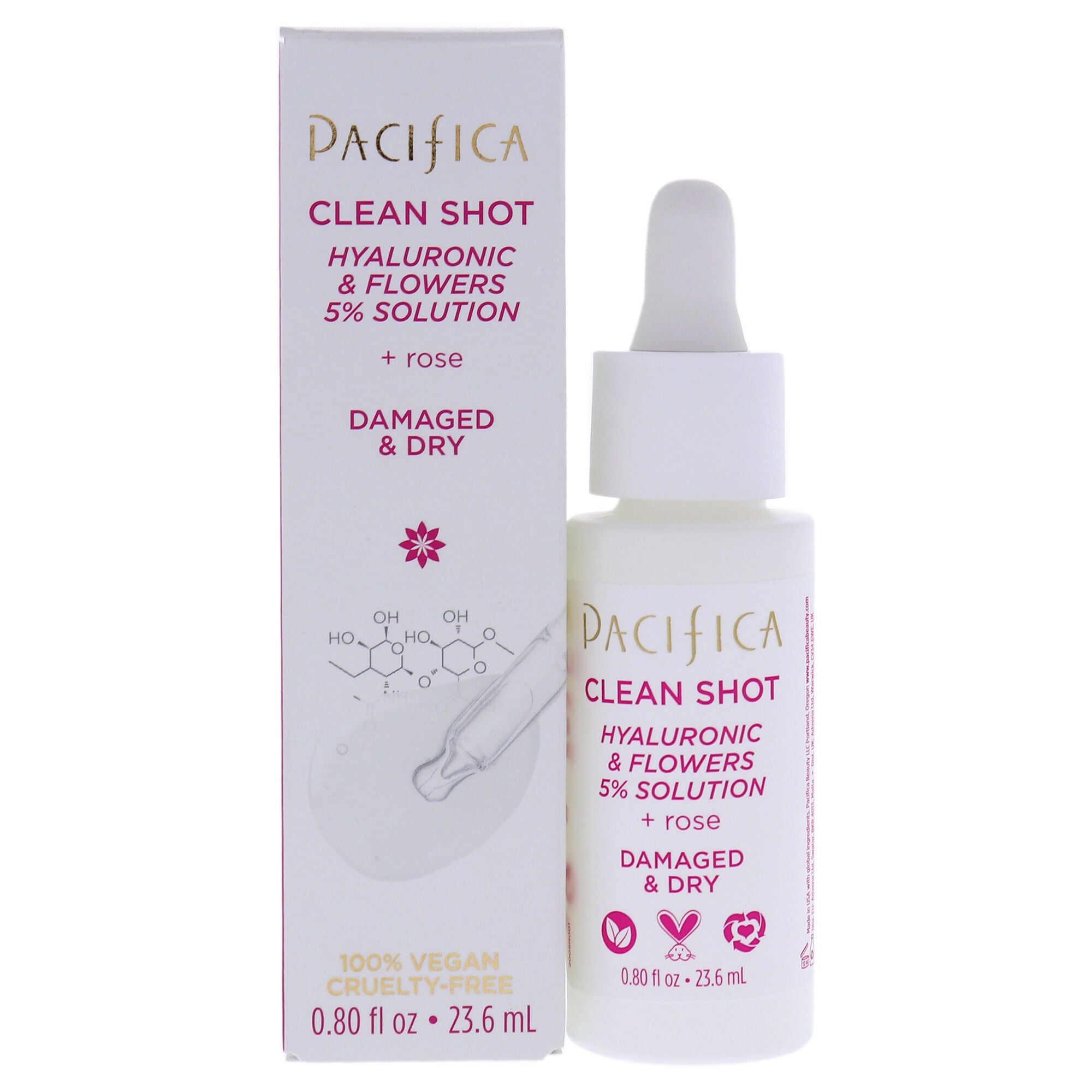 Clean Shot Hyaluronic and Flowers 5 Percent Solution by Pacifica for Unisex - 0.8 oz Serum, , alternate image number 5