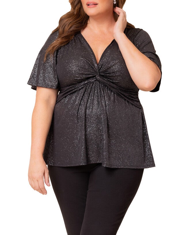 GALAXY GLITTER TWIST TOP, SILVER STARLIGHT / Silver, hi-res image number null